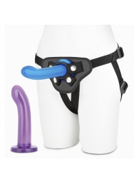 Страпон унисекс Beginners Strap-On с 2 насадками - 15 и 13 см. - Lux Fetish - купить с доставкой в Костроме