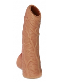 Телесная открытая насадка-реалистик с подхватом мошонки Nude Sleeve S - 10 см. - KOKOS - в Костроме купить с доставкой