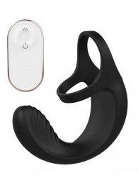 Черный анальный стимулятор с эрекционными кольцами Remote Couple Teaser - Dream Toys - в Костроме купить с доставкой