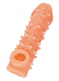 Телесная закрытая насадка с пупырышками Cock Sleeve Size L - 17,6 см. - KOKOS - в Костроме купить с доставкой