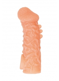 Телесная закрытая насадка с шершавой головкой Cock Sleeve Size M - 15,6 см. - KOKOS - в Костроме купить с доставкой