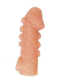 Телесная закрытая насадка с шишечками Cock Sleeve Size M - 15,6 см. - KOKOS - в Костроме купить с доставкой