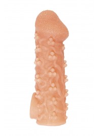 Телесная закрытая насадка с пучками шишечек Cock Sleeve Size S - 13,8 см. - KOKOS - в Костроме купить с доставкой