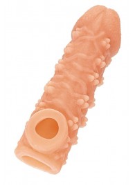 Телесная закрытая насадка с пучками шишечек Cock Sleeve Size S - 13,8 см. - KOKOS - в Костроме купить с доставкой