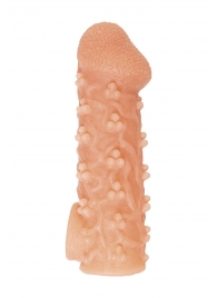 Телесная закрытая насадка с пучками шишечек Cock Sleeve Size M - 15,6 см. - KOKOS - в Костроме купить с доставкой