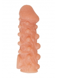 Телесная закрытая насадка с шариками Cock Sleeve Size M - 15,6 см. - KOKOS - в Костроме купить с доставкой