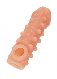Телесная закрытая насадка с шариками Cock Sleeve Size M - 15,6 см. - KOKOS - в Костроме купить с доставкой