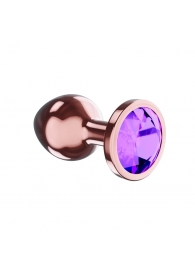 Пробка цвета розового золота с фиолетовым кристаллом Diamond Amethyst Shine S - 7,2 см. - Lola Games - купить с доставкой в Костроме