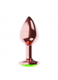 Пробка цвета розового золота с лаймовым кристаллом Diamond Emerald Shine S - 7,2 см. - Lola Games - купить с доставкой в Костроме