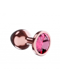 Пробка цвета розового золота с малиновым кристаллом Diamond Ruby Shine S - 7,2 см. - Lola Games - купить с доставкой в Костроме