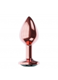 Пробка цвета розового золота с черным кристаллом Diamond Jet Shine L - 8,3 см. - Lola Games - купить с доставкой в Костроме