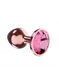 Пробка цвета розового золота с малиновым кристаллом Diamond Ruby Shine L - 8,3 см. - Lola Games - купить с доставкой в Костроме