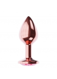 Пробка цвета розового золота с малиновым кристаллом Diamond Ruby Shine L - 8,3 см. - Lola Games - купить с доставкой в Костроме