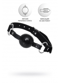 Черный кляп-шар на кожаных ремешках Anonymo - ToyFa - купить с доставкой в Костроме