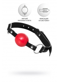 Красный кляп-шар на черных ремешках Anonymo - ToyFa - купить с доставкой в Костроме