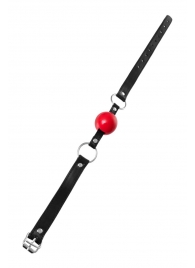 Красный кляп-шар на черных ремешках Anonymo - ToyFa - купить с доставкой в Костроме