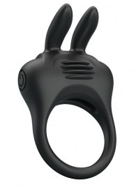 Черное эрекционное кольцо с вибрацией Davion - Baile - в Костроме купить с доставкой