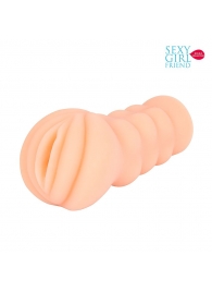 Телесный мастурбатор-вагина с комплектом эрекционных колец - Bior toys - в Костроме купить с доставкой