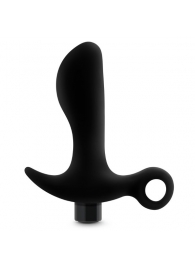 Черный анальный вибратор Silicone Vibrating Prostate Massager 01 - 10,8 см. - Blush Novelties - в Костроме купить с доставкой