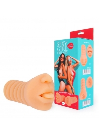 Телесный мастурбатор-ротик с высунутым язычком - Bior toys - в Костроме купить с доставкой