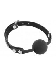 Черный силиконовый кляп-шарик на ремешках - Fetish Tentation - купить с доставкой в Костроме