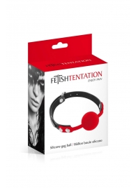 Красный кляп-шарик на черных ремешках - Fetish Tentation - купить с доставкой в Костроме