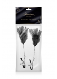 Зажимы для сосков с черными перьями Sweet Caress Feather Nipple Clumps - Sweet Caress - купить с доставкой в Костроме