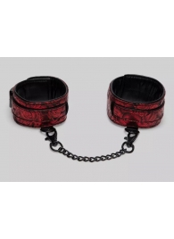 Красно-черные оковы Reversible Faux Leather Ankle Cuffs - Fifty Shades of Grey - купить с доставкой в Костроме