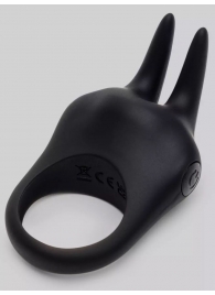 Черное эрекционное виброкольцо Sensation Rechargeable Vibrating Rabbit Love Ring - Fifty Shades of Grey - в Костроме купить с доставкой