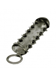 Дымчатая стимулирующая насадка с закрытой головкой SAMURAI PENIS SLEEVE BLACK - 14,5 см. - NMC - в Костроме купить с доставкой