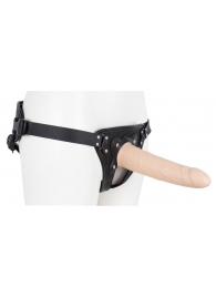 Пустотелый страпон Harness CLASSIC с бандажом - 19,5 см. - LOVETOY (А-Полимер) - купить с доставкой в Костроме