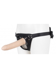 Пустотелый страпон Harness CLASSIC с бандажом - 19,5 см. - LOVETOY (А-Полимер) - купить с доставкой в Костроме