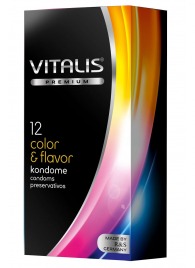 Цветные ароматизированные презервативы VITALIS PREMIUM color   flavor - 12 шт. - Vitalis - купить с доставкой в Костроме