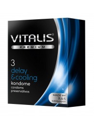 Презервативы VITALIS PREMIUM delay   cooling с охлаждающим эффектом - 3 шт. - Vitalis - купить с доставкой в Костроме