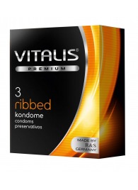 Ребристые презервативы VITALIS PREMIUM ribbed - 3 шт. - Vitalis - купить с доставкой в Костроме