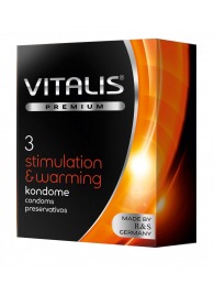 Презервативы VITALIS PREMIUM stimulation   warming с согревающим эффектом - 3 шт. - Vitalis - купить с доставкой в Костроме