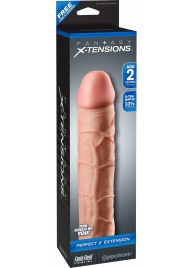 Телесная насадка Fantasy X-tensions Perfect 2  Extension - 20,3 см. - Pipedream - в Костроме купить с доставкой