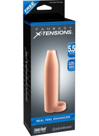 Насадка-расширитель с кольцом для подхвата мошонки Real Feel Enhancer - 14 см. - Pipedream - в Костроме купить с доставкой
