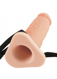 Телесный реалистичный фаллоимитатор с полостью Silicone Hollow Extension - 20 см. - Pipedream - купить с доставкой в Костроме