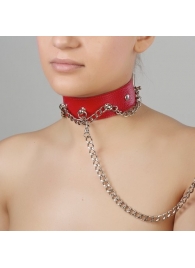 Красный ошейник из натуральной кожи - Sitabella - купить с доставкой в Костроме