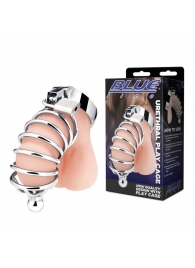 Серебристая клетка для члена Urethral Play Cage - BlueLine - купить с доставкой в Костроме