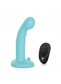 Голубая изогнутая насадка 6in Remote Control Ripple P-Spot G-Spot на черных трусиках - 16 см. - Pegasus - купить с доставкой в Костроме