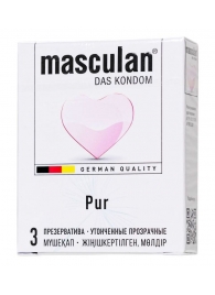 Супертонкие презервативы Masculan Pur - 3 шт. - Masculan - купить с доставкой в Костроме