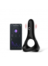 Черное виброкольцо Magic Motion Rise с подхватом мошонки - Magic Motion - в Костроме купить с доставкой