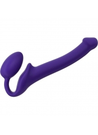 Фиолетовый безремневой страпон Silicone Bendable Strap-On - size S - Strap-on-me - купить с доставкой в Костроме