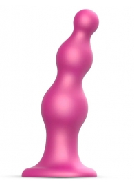 Розовая насадка Strap-On-Me Dildo Plug Beads size S - Strap-on-me - купить с доставкой в Костроме
