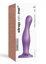 Фиолетовая насадка Strap-On-Me Dildo Plug Curvy size L - Strap-on-me - купить с доставкой в Костроме