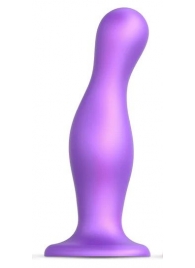 Фиолетовая насадка Strap-On-Me Dildo Plug Curvy size L - Strap-on-me - купить с доставкой в Костроме