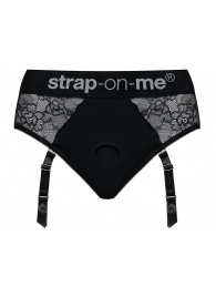 Черные трусики для насадок Diva Lingerie Harness - size S - Strap-on-me - купить с доставкой в Костроме