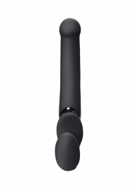 Черный безремневой вибрострапон Silicone Bendable Strap-On - size XL - Strap-on-me - купить с доставкой в Костроме